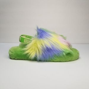 UGG Fluff Yeah Slide Tie Dye, 6Y Women's 7.5
